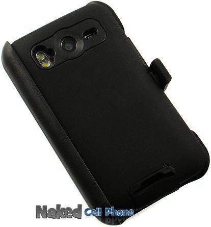 BLACK CASE+SKIN+HOLSTER BELT CLIP FOR HTC INSPIRE 4G  