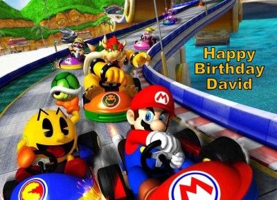 Super Mario Kart & Pac Man Edible Image Cake Topper  