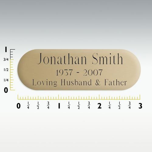 Engraved Plate   Rounded Corners   1 x 3   