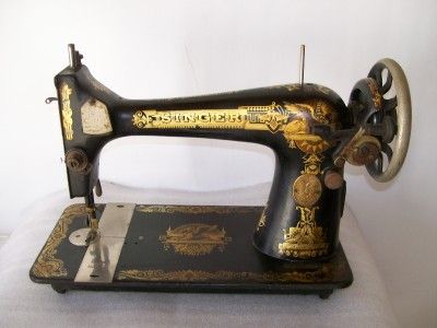 Singer Treadle Sewing Machine Model 127 Fancy Scroll Sphinx Egyptian 