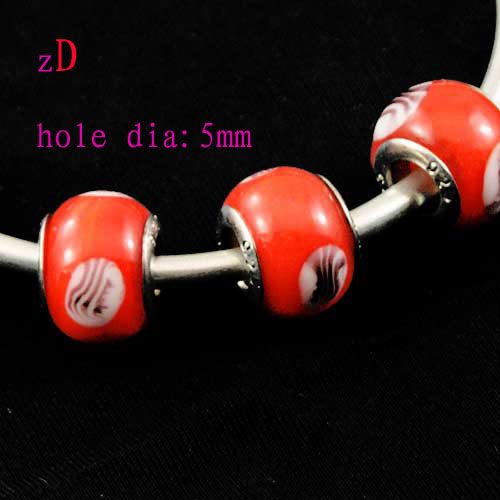 P1533 6pc Unique Red Murano Glass Eye Bead For Bracelet  