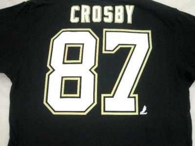 NHL Reebok Pittsburgh Penguins Sidney Crosby Mens T Shirt Black *NEW 