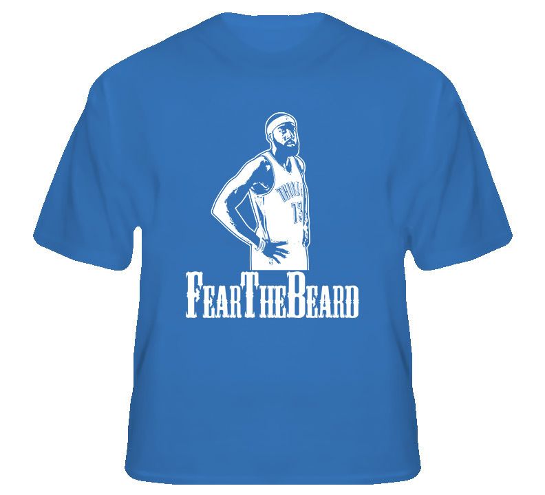 James Harden Okc Basketball Fear The Beard Blue T Shirt  