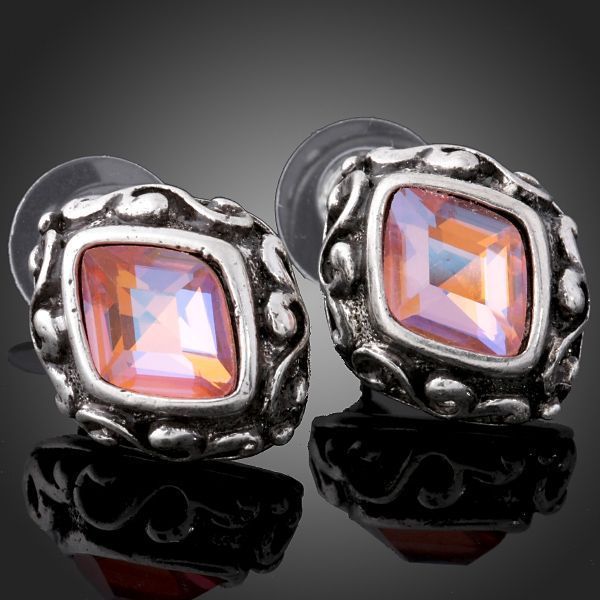 ARINNA color stone princess pierced stud cute Earrings  