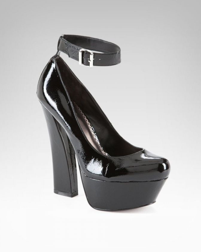   VANESSA PATENT BLACK LEATHER HIGH HEEL PLATFORM DRESS PUMPS .6  