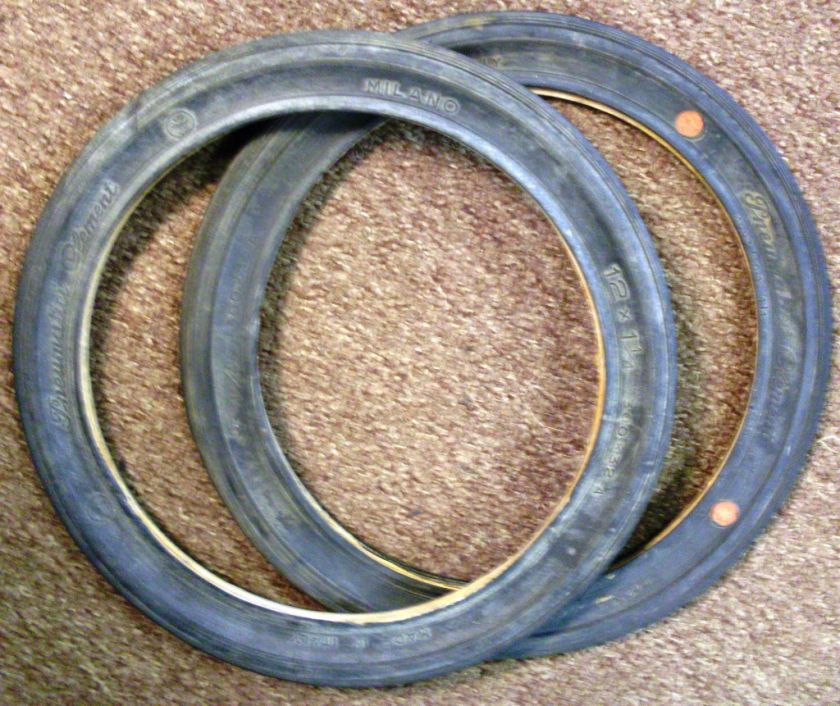 Vintage 12x1 1/4 Bicycle Bike Tire Milano Clement Pair  