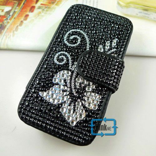 Rhinestone Bling Wallet Case For iPhone 4 4G 4th#A392  