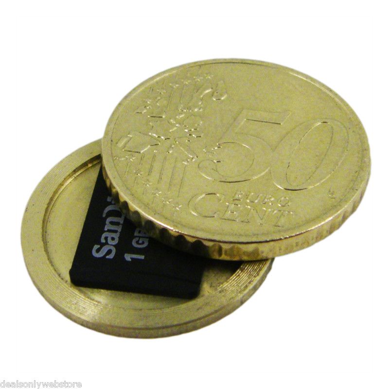 Hollow Spy Coin Micro SD Card Covert 50 Cent Half Euro  