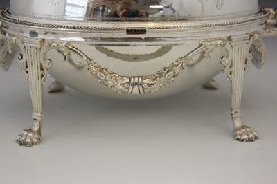 C1870 ENGLISH SHEFFIELD SILVER PLATE ROTATING SERVING DISH BY ATKIN 