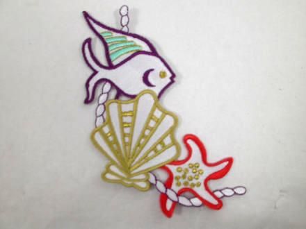 Sea Scallop Shell Fish Iron On Patch Applique 4.25 Inch  