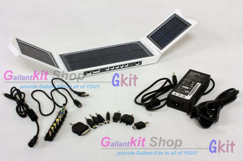 12,000mAh Solar Battery Charger  Laptop, iPad, iPhone 4  