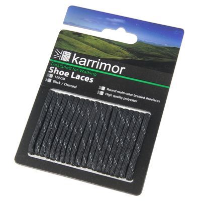 KARRIMOR BLACK CHARCOAL WALKING SHOE BOOT LACES 120cm  