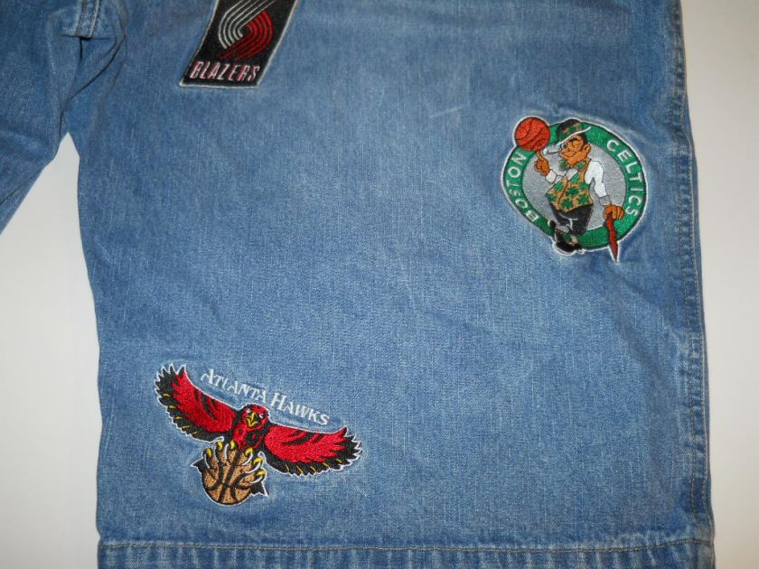 vtg MENS DENIM NBA BASKETBALL SHORTS ALL TEAMS SZ 40  