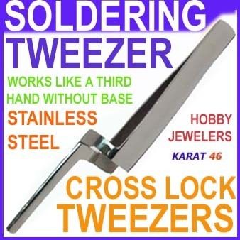 STAND UP CROSS LOCK SELF CLOSING TWEEZERS ARTICULATING FORCEPS 