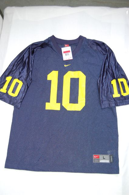 NIKE NAVY BLUE MICHIGAN FOOTBALL #10 JERSEY MENS L BNWT  