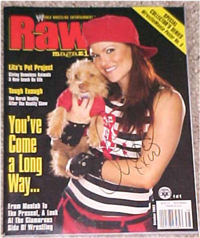 Oct 2003 WWE Raw Magazine Lita Amy Dumas Signed COA  
